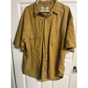 Levi's Utility Work Shirt XL Mustard Tan Safari Pocket Button Up
